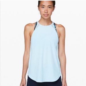 Lululemon Run Off Route Baby Blue Tank, size 10